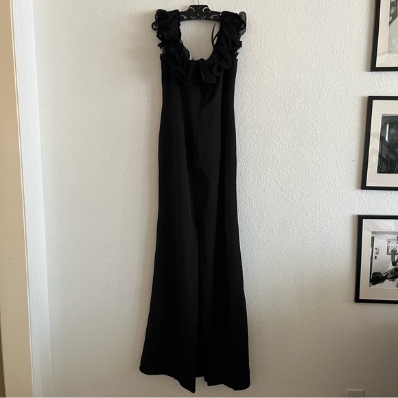 Mac Duggal Off The Shoulder Ruffle Column Gown Black 49643 - Picture 4 of 7